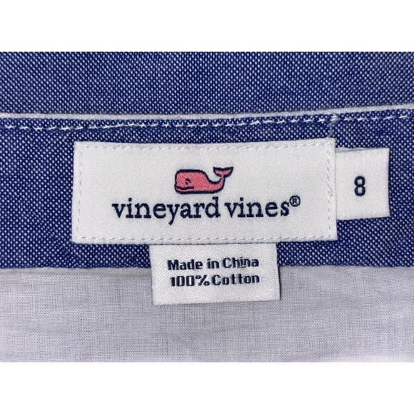 Vineyard Vines Skirt Size 8 Blue/White Stripe Red Embroidery Nautical Americana - Picture 7 of 7